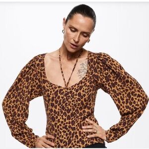 Mango MNG Leopard Print top